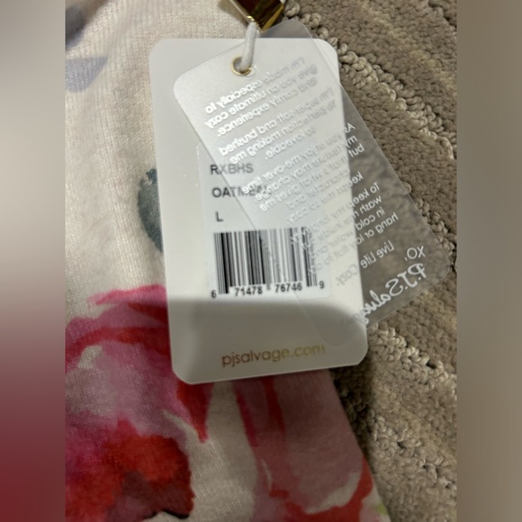 NWT PJ Salvage SUPER SOFT! Large Happy Blooms Floral Lounge Shorts Oatmeal Pink - Picture 5 of 5